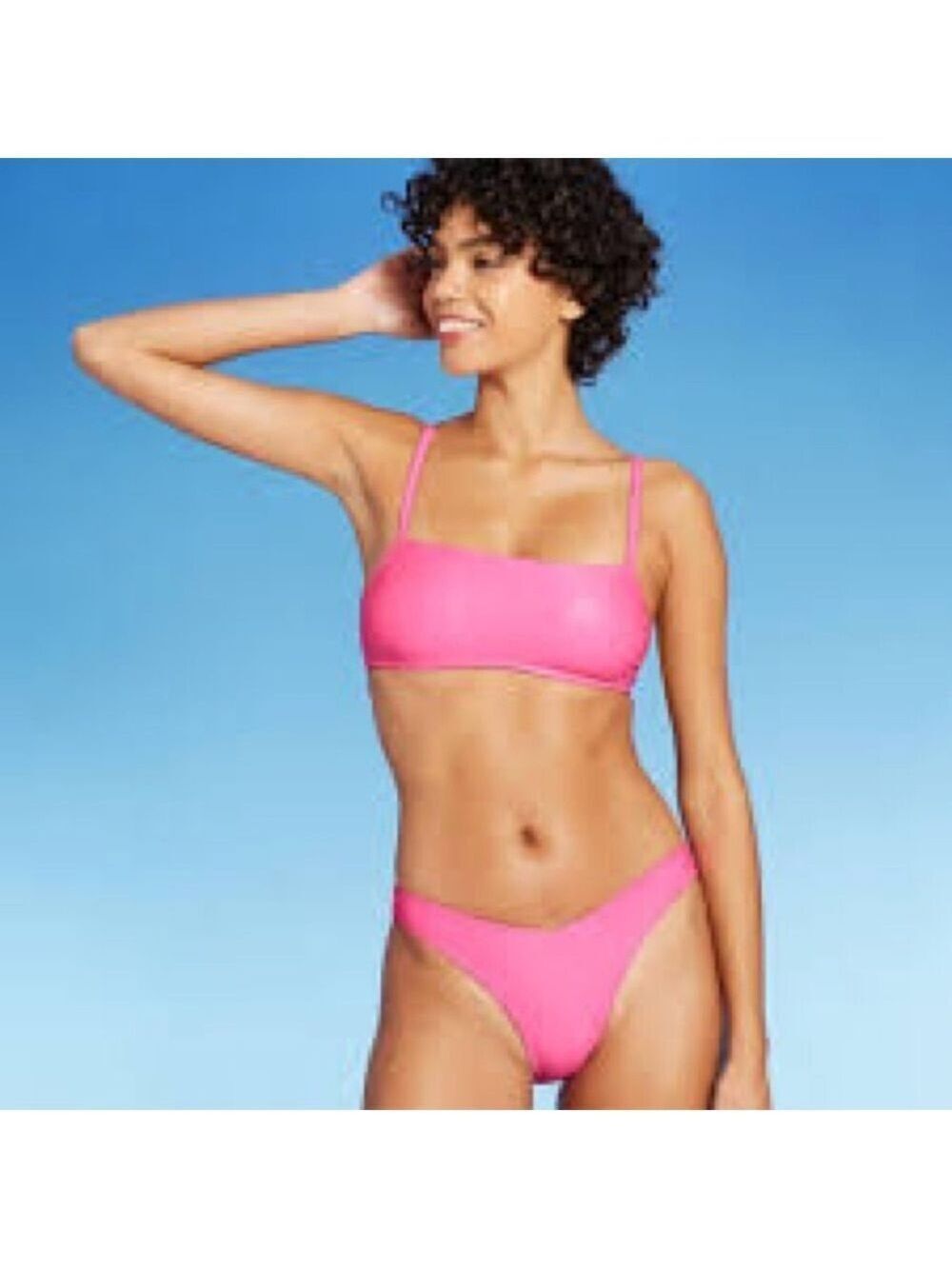 Xhilaration Glossy Pink Bikini Set Sz Small